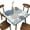 Navy Blue Flowers, variant on Elastic Edge Fitted Square Tablecloth, Navy Blue Flowers Polyester Table Cover, for Outdoor Picnic Camping and Indoor Kitchen Dining Party, Fit for 32" x 32" Square Table