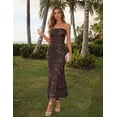 thumbnail image 6 of Merokeety Womens Summer Maxi Tube Dress Floral Mesh Formal Party Long Dresses Coffee m, 6 of 7