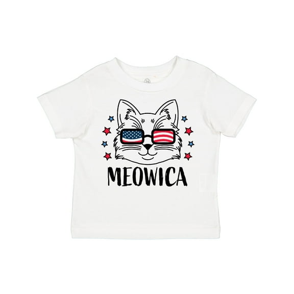 Inktastic 4th of July Meowica Cat in Flag Sunglasses Boys or Girls Toddler T-Shirt