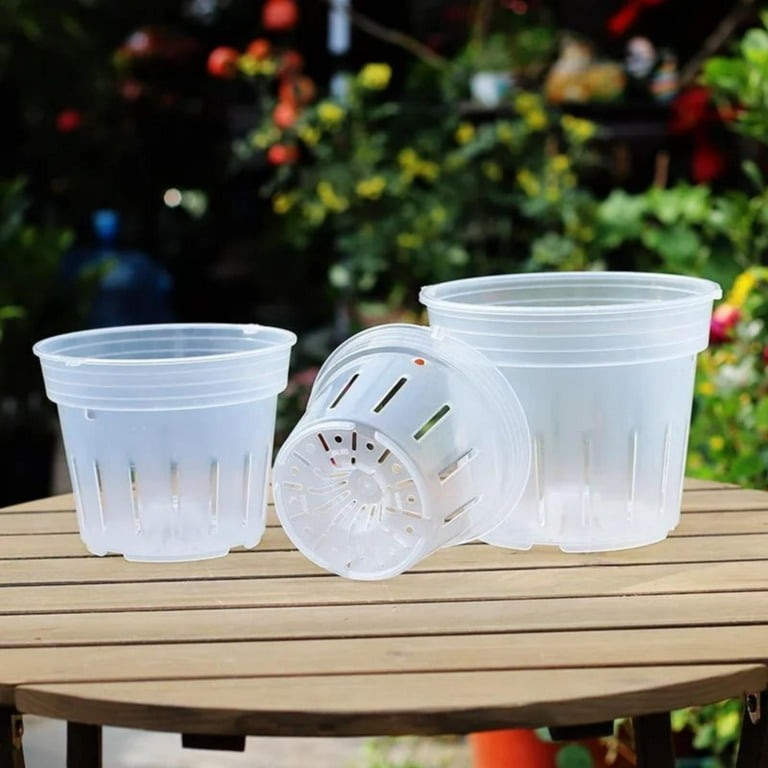 SMKE Orchid Pot,1Pcs Orchid Pots With Holes And Saucers,Clear Plastic Plant  Pot Indoor,Large Orchid Pot,Orchids Pots,Clear Orchid Pots,Plastic Orchid  ...