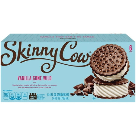 SKINNY COW Vanilla Gone Wild Low Fat Ice Cream Sandwich, 6 ct Box