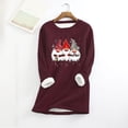 thumbnail image 2 of lcziwo Womens Sherpa Lined Sweatshirt Cute Gnome Graphic Pullover Christmas Fleece Crewneck Sweatshirt Winter Warm Loungewear Tunic Tops Limited Time Sales of Today Red XL, 2 of 4