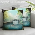 thumbnail image 3 of Chilfamy Swan in the Lake Indoor Outdoor Pillow Covers Square Pillow Cases 1PC Fall Decor for Couch Sofa 22x22in, 3 of 5