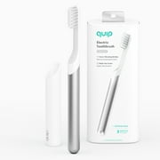 quip Electric Toothbrush, Built-In Timer + Travel Case, Silver Metal