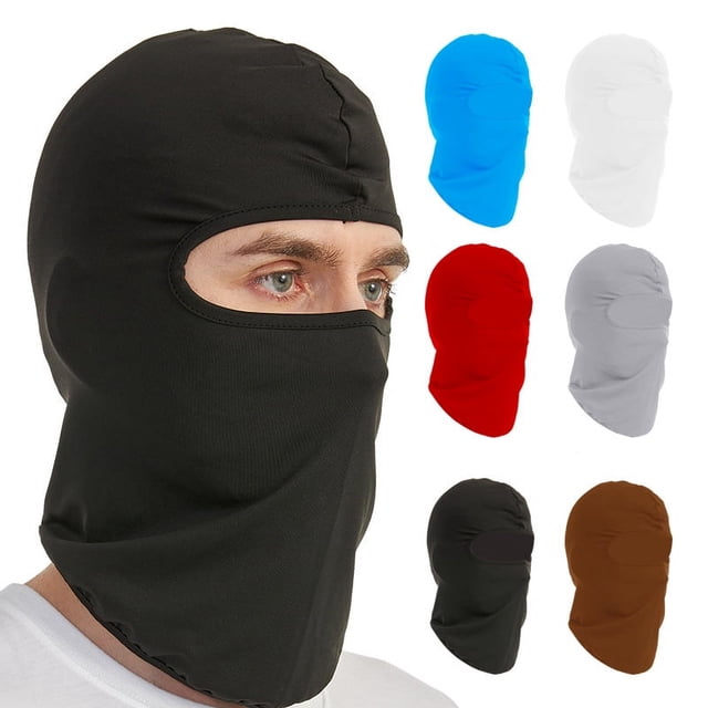 Paquete de 6 pasamontañas para ciclismo con protección UV, tela ligera y fina de lycra, resistente al viento, transpirable, para deportes al aire libre, máscara facial completa, paquete de 6