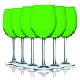 thumbnail image 1 of TableTop King 16 oz Wine Glasses, Stemmed Style, Cachet Top Accent, Lime Green, Set of 6, 1 of 1