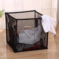 thumbnail image 3 of Cestas plegables para la colada, de malla, con asa, plegables para almacenamiento de lavado, ideales para la habitación de los niños, dormitorio universitario, organizador de viajes (negro), 3 of 5