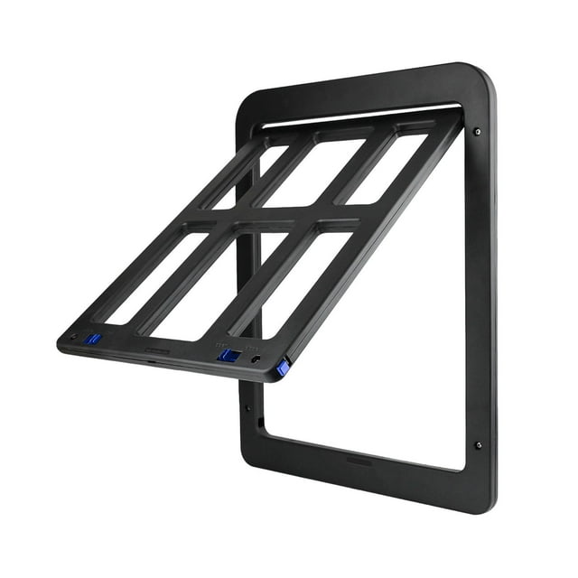 Puerta para mascotas para perros, suministros para mascotas, puerta con solapa para cachorros y gatos, atracción magnética para pared Negro