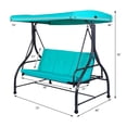 thumbnail image 3 of 3-Seat Convertible Swing Hammock Bed for Patio, Porch, Backyard Oasis | Turquoise Cushions, Black Steel Frame, Adjustable Canopy, 530lb Capacity, 3 of 8