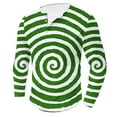 thumbnail image 2 of DDAPJ pyju Men's 3D Optical Illusion T-Shirts Long Sleeve Printed Henley Shirt Novelty Graphic Tees Big and Tall Fashion Streetwear Tops Flash Deals Green XXXL, 2 of 5