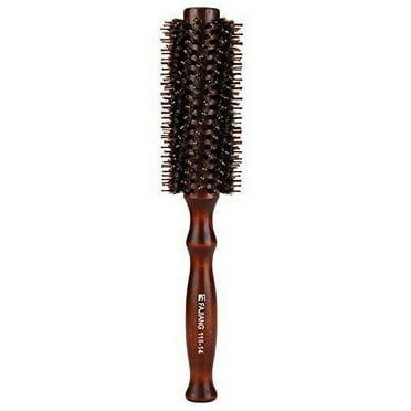 2.2" Round Boar Bristles Hair Brush - Wooden Handle, Professional Styling Comb