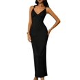 thumbnail image 2 of Women's Backless Spaghetti Strap Camis Long Slip Dress Guest Outfit for Wedding Summer Black S, 2 of 10