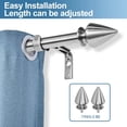 thumbnail image 4 of Urbanest Adjustable Single Curtain Rod Set Lance Finials – 5/8-Inch Diameter, With Brushed Steel Rod, 84–120 Inches, 4 of 6