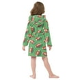 thumbnail image 4 of FORMRS Niños Bathrobe Unisex Hooded Robe Soft Plush Pajamas Sleepwear, Size 2-3T, American Footballs, 4 of 7