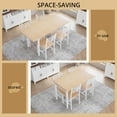 thumbnail image 6 of VOWNER 63” Extendable Dining Table Set for 4-6 People, 5-Piece Dining Table Set for 4 People with 4 Chairs, Kitchen Table Set with MDF Board and Metal Frame, for Small Space, Apartment, Nature Wood, 6 of 9
