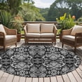thumbnail image 4 of Round Rugs 8Ft, Black and White Round Area Rug Washable Indoor Throw Carpet, Modern Luxurious Geometric Abstract Art Large Non Slip Circle Rug for Kids Room RV Home Decor Aesthetic, 4 of 8