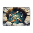 thumbnail image 1 of Vwrxbz 3D Visual Bath Mat Non Slip Crystal Velvet Optical Illusion Floor Mat Carp Fish Print Absorbent Bathroom Rug 50x80cm, 1 of 9