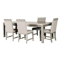 Furniture of America Telli 5-Piece Wood Dining Table Set in Gray and Stone Gray