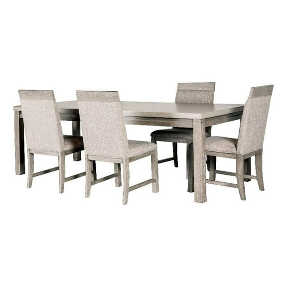 Furniture of America Telli 5-Piece Wood Dining Table Set in Gray and Stone Gray