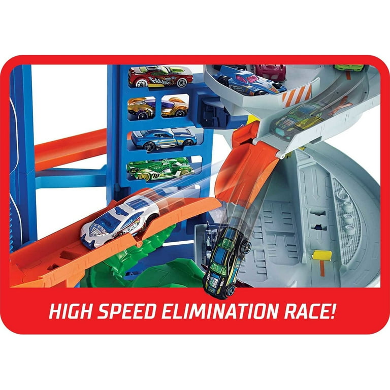 Hot Wheels HW Ultimate Garage Playset with 2 Toy Cars, Stores 100+