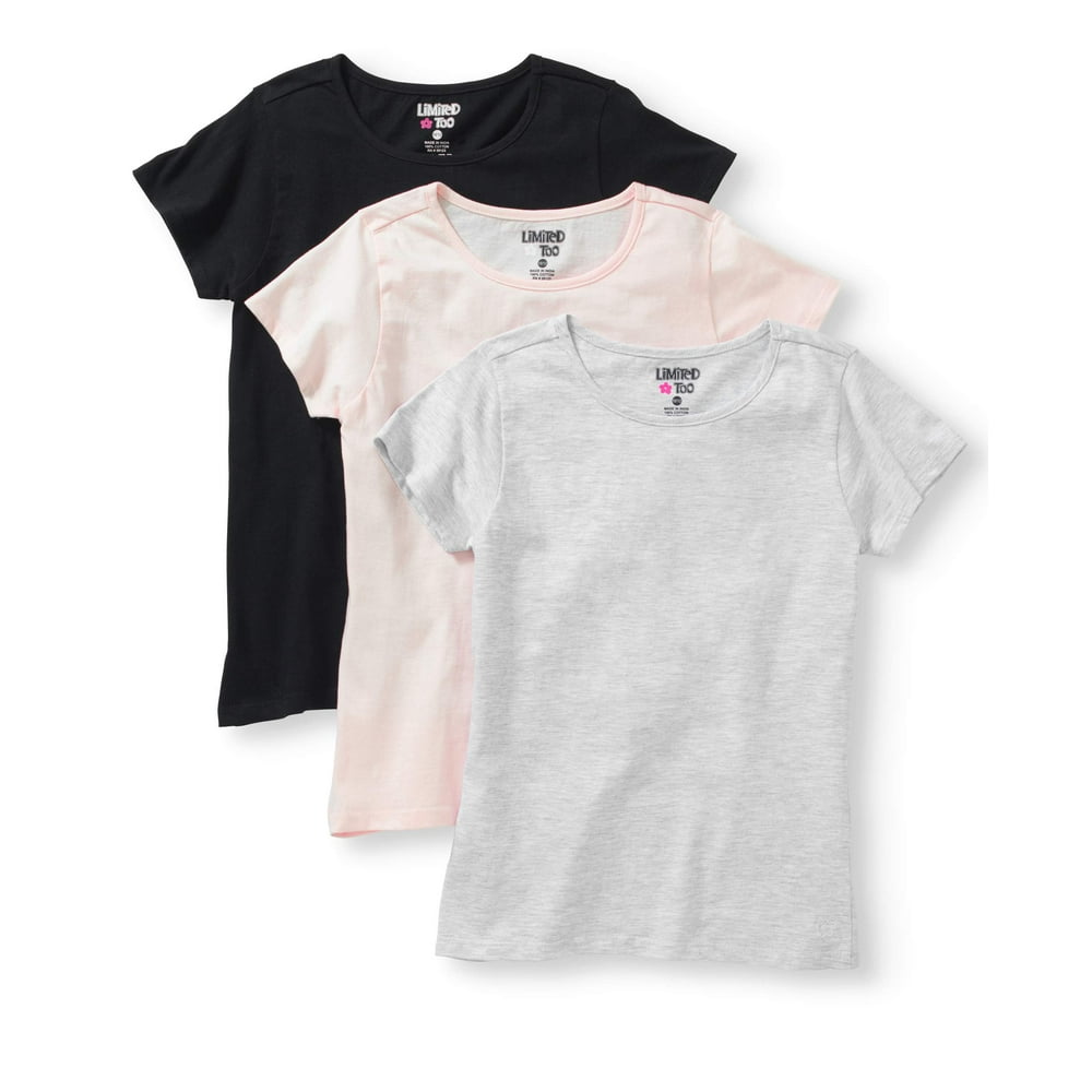 Limited Too - Girls' Short Sleeve T-Shirts, 3 pack - Walmart.com ...