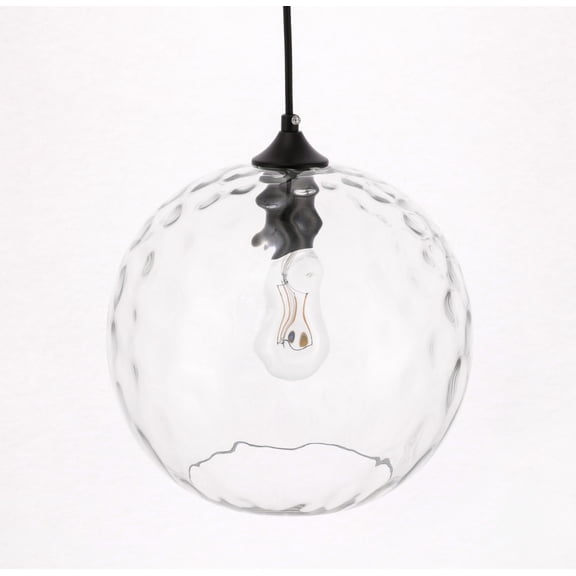 Gibson 1 light Black and Clear glass pendant