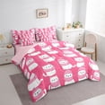 thumbnail image 3 of Castle Fairy White Cats Twin Bedding Sets,Kawaii Pet Bedding Comforter Set, 3 of 8