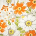 thumbnail image 6 of HAOXIT Watercolor Daisy Tablecloth, Rustic Retro Farmhouse Style Orange White Daisy Flower Blossom Table Cover for Kitchen Dining Picnic Party  46-50, 6 of 8