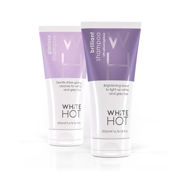 White Hot Cleanse Duo: Brilliant Shampoo & Glorious Shampoo 200ml potenciador de brillo y brillo para cabello blanco y gris champú morado