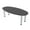 Asian Night w/Silver Base no Electric, variant on Small 5 Ft Oval Boat Shaped Conference Table Post Legs Power And Data