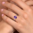 thumbnail image 4 of Gem Stone King 10K Two Tone Gold Purple Amethyst and Lab Grown Diamond Engagement Ring for Women | 1.80 Cttw | Oval 9X7MM | Gemstone February Birthstone | Size 5, 4 of 6
