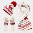 thumbnail image 5 of HNMKIU Three Piece Cold Proof Knitted Hat Scarf Set With European Autumn Winter Warm Accessory For Daily Casual Wear White - One Size, 5 of 6