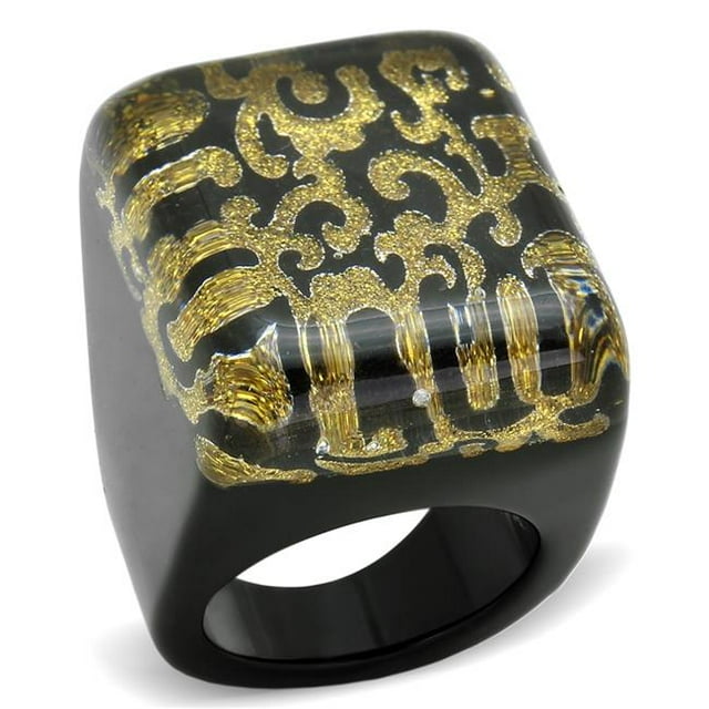 Women Resin Ring with No Stone in Topaz - Size 6