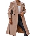 thumbnail image 1 of LinYooLi Women's Notch Lapel Wrap Coat Winter Casual Wool Blend Overcoat Mid-Length Coat with Blet, 1 of 5