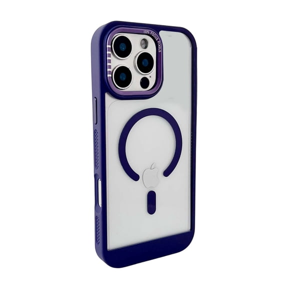 For iPhone 14 Case Compatible with MagSafe, Matte Frosted Translucent Hard Back Shockproof Protective Cover, Rugged Military Grade Slim Fit Anti-Fingerprint Bumper Case, Purple