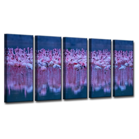 Ready2HangArt Flamingos 5 Piece Panel Wall Art
