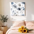 thumbnail image 4 of Canvas Wall Art Spring Floral Canvas Art Print Watercolor Grey Blue Flower Pictures Wall Decor for Living Room Bedroom Artwork Decorations Stretched Framed Ready to Hang 12"x12", 4 of 9