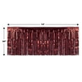 thumbnail image 2 of Beistle 1-Ply Metallic Plastic Foil Fringe Table Skirt Parade Floats, Mardi Gras Party, Birthday Decorations, Baby Shower Celebration, Wedding Reception, 30" x 14', Burgundy, 2 of 3