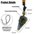 thumbnail image 2 of Labradorite Crystal Stone Holder Necklace Pendulum, Unique Women Men Necklace (Black Macrame), 2 of 5