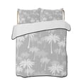 thumbnail image 2 of Quilts Full Size, Tropical Palm Tree Soft Comforter Bedding Set for Bed, Gray White Plants Coastal Leaf Beach Lightweight Quilted Bedspread with Pillow Cover(2 Pieces) for All Season, 78x90 Inch, 2 of 9