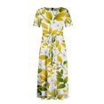 thumbnail image 6 of LWavelet Women's Plus Size Ditsy Floral Maxi Dress Short Sleeve Tie Waist Casual Cute Dress with Pockets Beige 2XL, 6 of 7