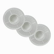 Hairstopper HS3-AMZ Evriholder Plastic .. Bathtub Drain Protector for .. Bathtubs & Showers, Pack .. of 3, White, 3 .. Count