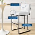 thumbnail image 6 of Modway Indulge Channel Tufted Fabric Bar Stool in White, 6 of 7