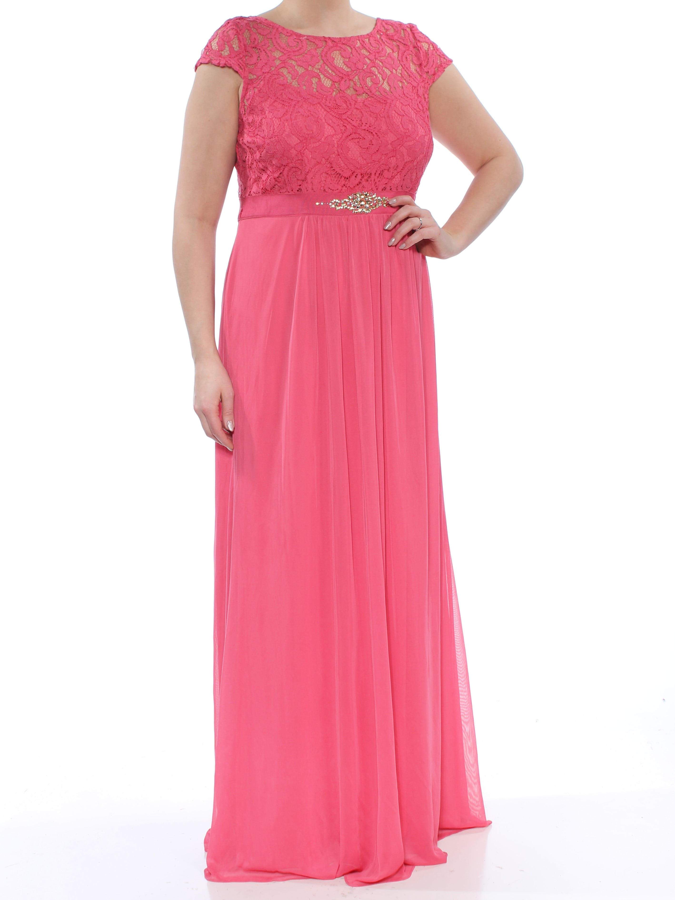 adrianna papell lace illusion gown