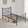 thumbnail image 3 of VECELO 3-Piece Bedroom Set, Twin Size Metal Platform Bed Frame and Black Nightstand, 3 of 8