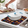 thumbnail image 2 of Halloween Dish Drying Mat for Kitchen Counter Pumpkin Spooky Ghosts Fall Dish Mat Absorbent Microfiber Reversible Dish Draining Mat Medium Dishes Pad 16 X 18 Inch, 2 of 7