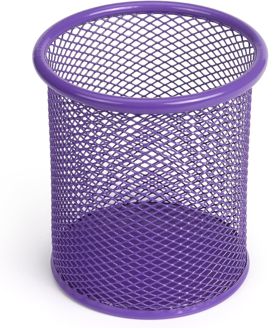 Pen Holder Cup for Desk, Desk Organizer Wire Mesh Pencil Cup Holder for Desk Office Pen Organizer (Purple)