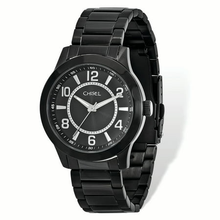 Primal Steel Mens Chisel Black IP-plated Stainless Steel Black Dial Watch