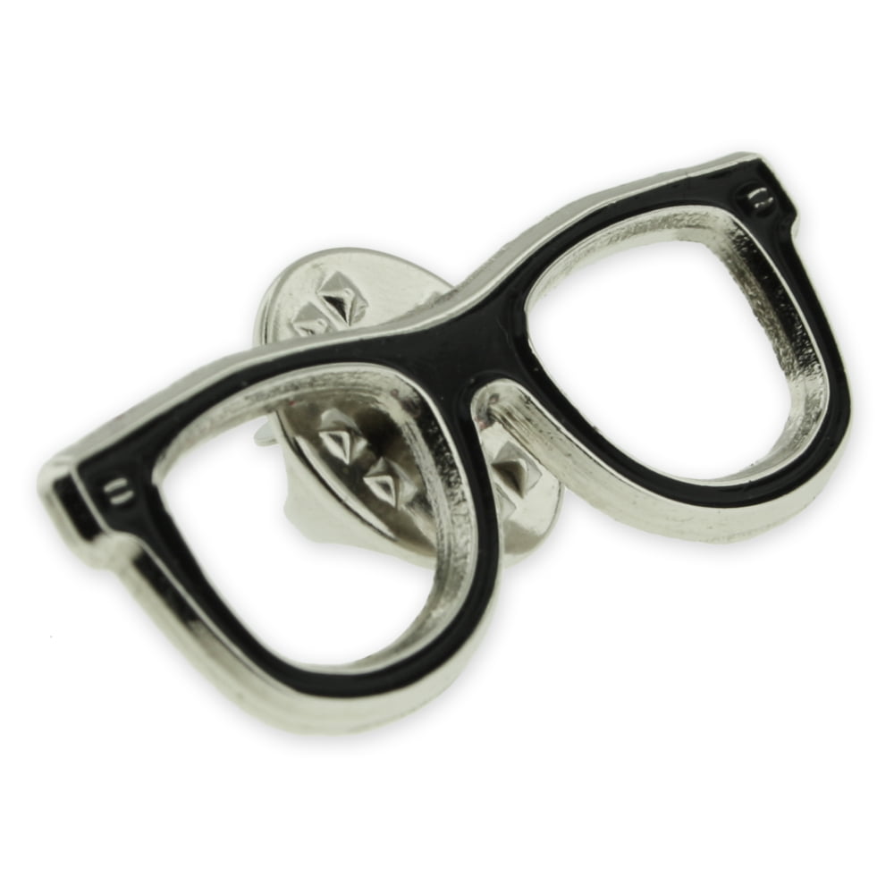 PinMart's Black Glasses Frames Enamel Lapel Pin Optometry Eye Doctor Gift