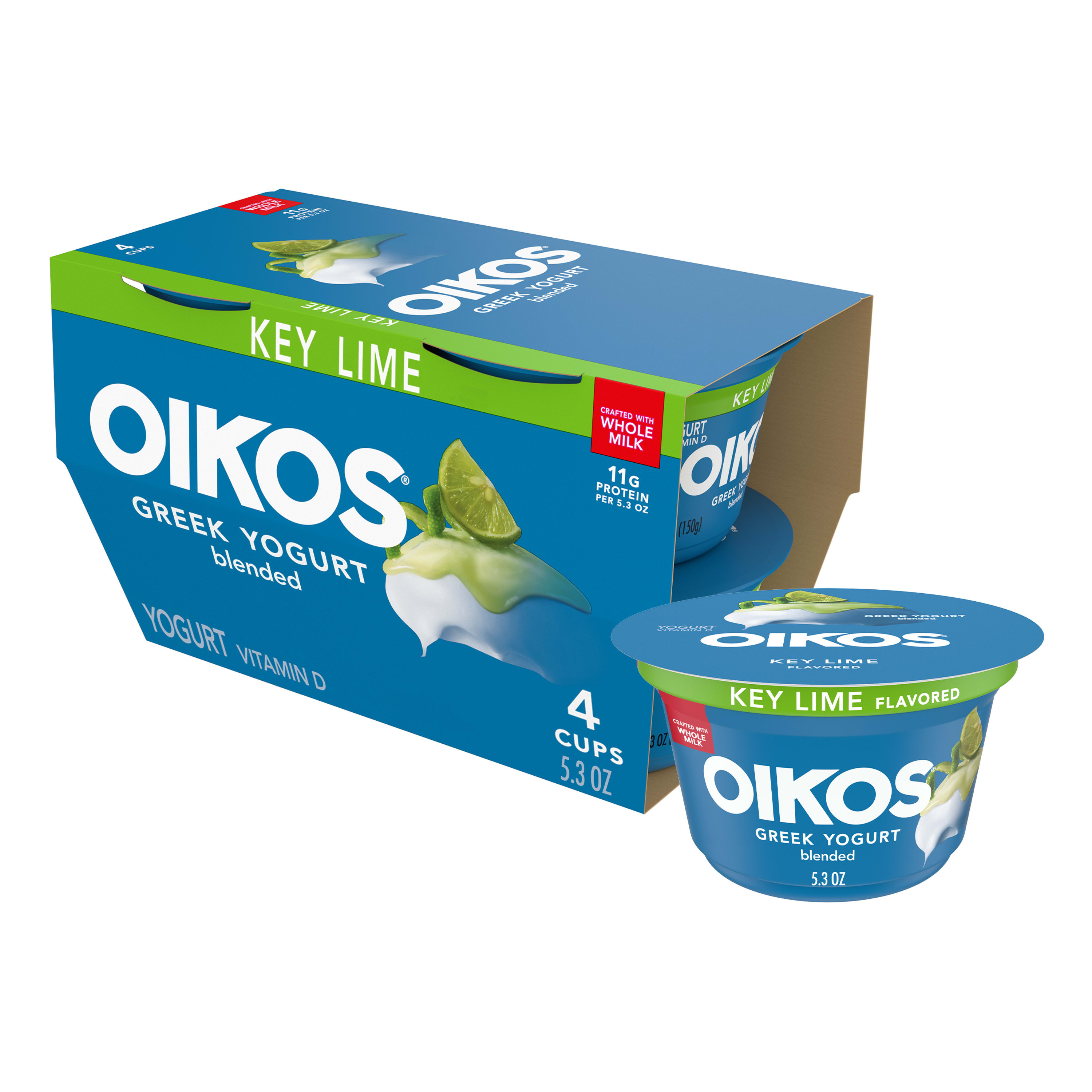 Oikos Whole Milk Key Lime Greek Yogurt, 5.3 Oz. Cups, 4 Count - image 3 of 5